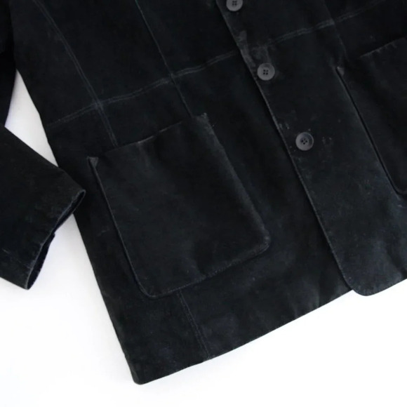Northern Reflections Black Suede Button Down Blazer/ Jacket LG - Picture 10 of 15
